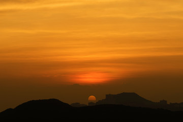 Beautiful dramatic natural sunset twilight sky at dusk, abstract evening view background.