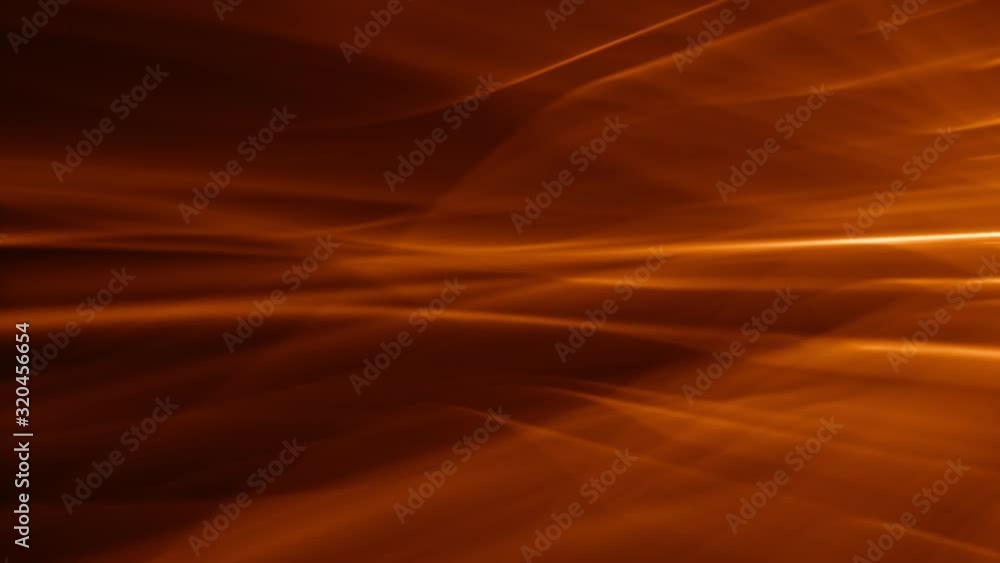 Wall mural abstract sci-fi motion background: seamlessly looping waves of undulating warm golden light on a mar