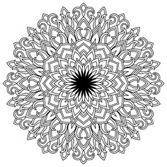 flower mandala line art drawing
