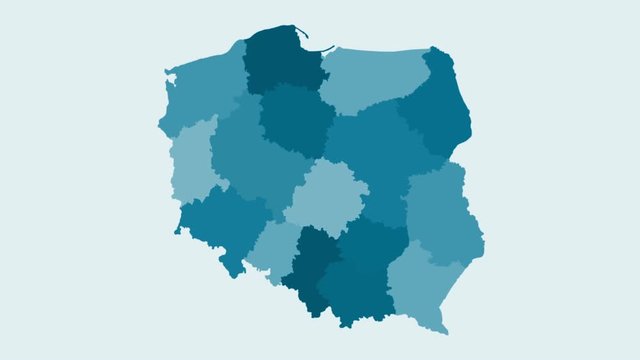 Poland - Blue tone animated country map
