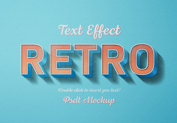 Retro 3D Text Effect Mockup