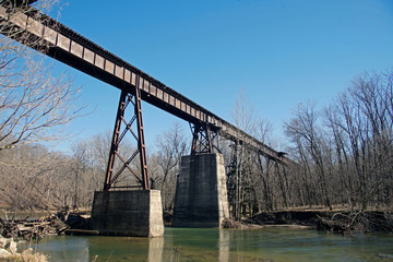 high train bridge in delphi Indiana rail to trail