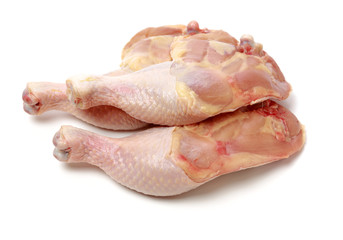 Chicken legs on white background
