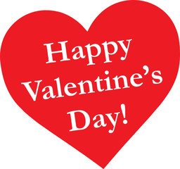 Happy Valentine's Day Cards with red hearts