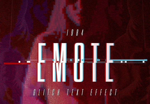 Glitch Text Effect Mockup