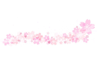 Obraz na płótnie Canvas 桜の飾り罫　波のライン