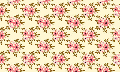Floral pattern design background for Valentine, with leaf and flower vintage design.