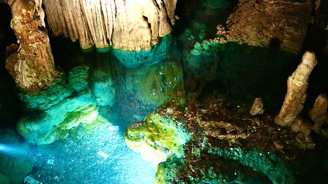 cave in blue water Underground
