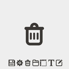 trash bin icon vector illustration and symbol foir website and graphic design
