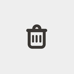 trash bin icon vector illustration and symbol foir website and graphic design