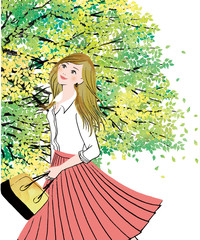 新緑の頃何かを始めようと決意する女性