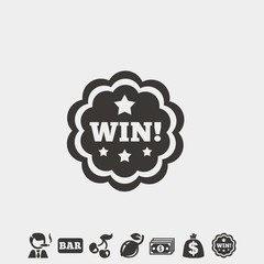 lucky winner icon vector illustration and symbol foir website and graphic design
