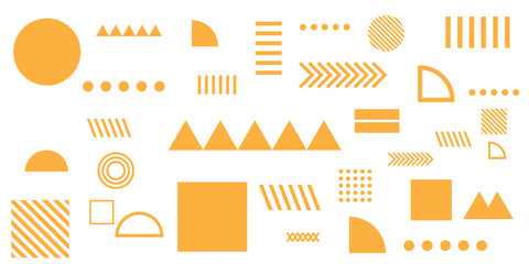 Orange background memphis geometric shapes vector illustration