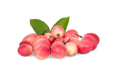 pile of Carissa carandas Linn , Carunda, Karonda, Bengal currants or Carandas, Karanda plum fruits an isolated on white background