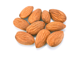 Almonds isolated on white background