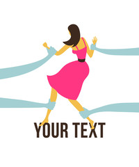 Girl caught, arrested, hold by others and resisting. Metaphor. Character concept. Colorful flat cartoon design. Vector