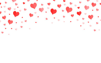 Red Hearts hand drawn background.
