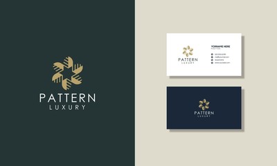 luxury shield pattern logos and business cards