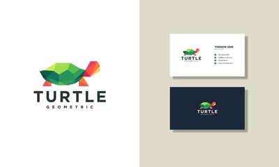 colorful geometric turtles logos and business cards