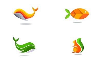 Fototapeta premium logo collection of abstract modern fish design vector
