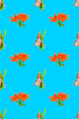 Wild flowers. Seamless pattern.