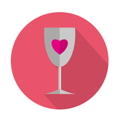 Valentine icon. Cheers wine flat icon.