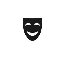 Theater mask icon. Vector illustration, flat design.