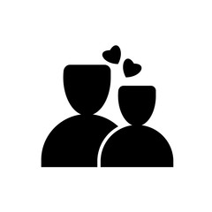 Valentine icon. Romantic couple flat icon.