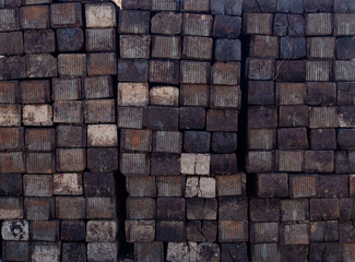 wall of wood railroad ties