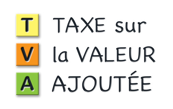 TVA initials in colored 3d cubes with meaning in french language