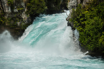 The Waikato river funnelling through the Huka Falls