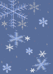 Naklejka na ściany i meble christmas blue background with snowflakes