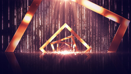 Award Stage Background.Gold Background.