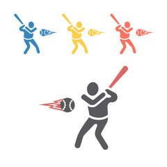 Fototapeta na wymiar Baseball player icon. Vector sport signs for web graphics.