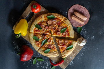 Meat Lovers Pepperoni Pizza