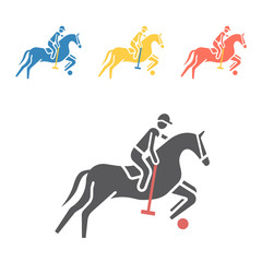 Polo player icon. Vector signs for web graphics.