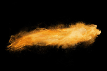 Abstract design of orange powder cloud