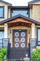 A nice entrance of a luxury house in Vancouver, Canada.