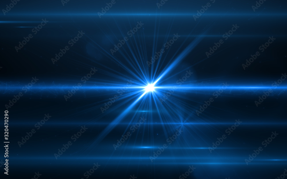 Poster abstract digital lens flare with plexus effect background.blue light with lines and dots connect.fut