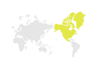 ワールドシルエットマップ（北アメリカ）
