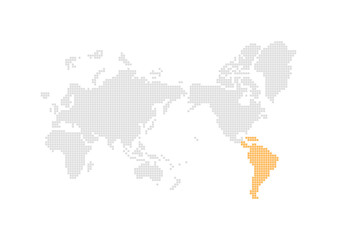 Fototapeta na wymiar ワールドシルエットマップ（南アメリカ）