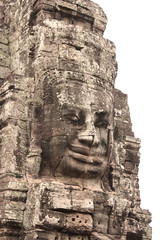 Fototapeta premium Giant stone face in Prasat Bayon Temple, Angkor Wat complex, Cambodia