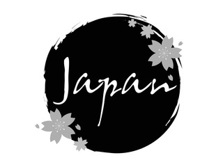 日本マルロゴ桜モノクロ