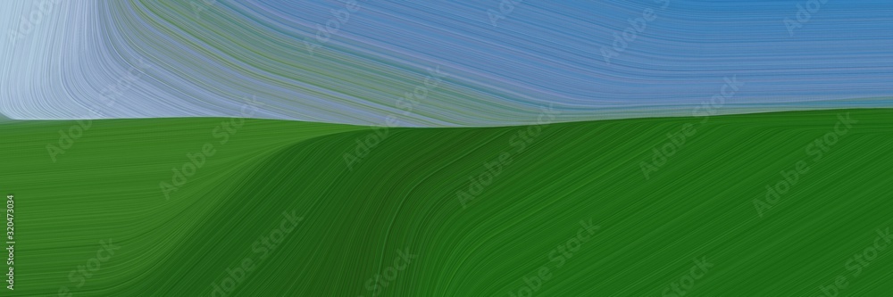 Poster card background texture with forest green, cadet blue and dim gray color and modern soft swirl waves background illustration