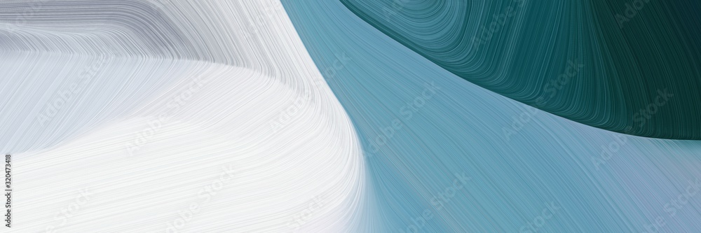 Poster card background graphic with light gray, dark slate gray and cadet blue color and modern curvy waves