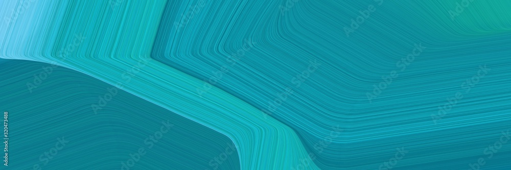 Aufkleber header background texture with dark cyan, sky blue and light sea green color and abstract waves desi