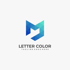 Vector Logo Illustration Abstract Letter M Low Poly