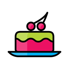 Birthday cake filled outline icon