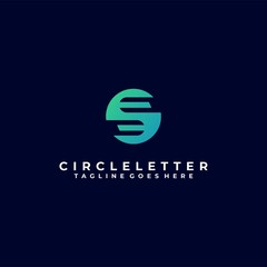 Vector Logo Illustration Circle Letter S Gradient Colorful