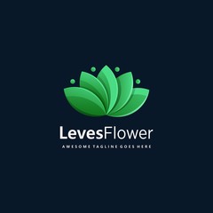 Vector Logo Illustration Leaves Flower Gradient Colorful